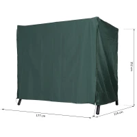 Outsunny Hollywoodschaukel Abdeckung 3 Sitzer, Wasserabweisend Winterfest Schutzhülle für Gartenschaukel, UV-Beständig Abdeckplane, Abdeckhaube, Reißfest 420D Oxford Gewebe, 177x114x152cm Dunkelgrün(m-3)