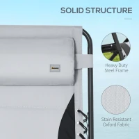 Outsunny Zero Gravity Lounger Chair Set of 2, Folding Reclining Patio Chair with Padded Seat, Cup Holder, Soft Cushion and Headrest for Poolside, Camping, Grey(m-6)