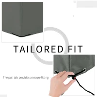 Outsunny 600D Oxford Outdoor Garden Furniture Sofa Set Cover, Waterproof Anti-UV Rattan Sun Lounger Protection Protector Cover, 275L x 205W x 90Hcm, Grey(m-5)