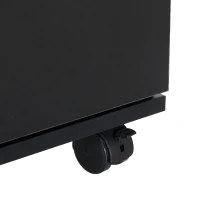 HOMCOM Two Drawer Filing Cabinet with Wheels- Black Wood Grain(m-9)