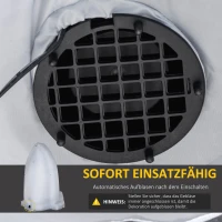 HOMCOM Selbstaufblasbare Halloweendekoration, Grabstein, LEDs, 150 x 90 x 210 cm, Weiß+Schwarz(m-6)