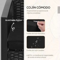 Outsunny Conjunto de Mesa y Sillas de Jardín para Exterior Incluye 2 Sillones y 1 Mesa de Centro de Vidrio Negro(m-5)