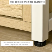 HOMCOM Mesa Auxiliar con 2 Cajones y Estantes de Almacenamiento Mesita de Noche con Marco de Metal 40x35x49 cm Natural(m-5)