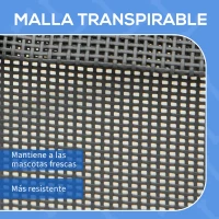 PawHut Cama Elevada para Perros Pequeños y Medianos con Tela de Malla Transpirable y Marco Curvo 92x55,5x21 cm Gris(m-5)