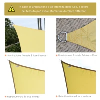 Outsunny Vela Ombreggiante Rettangolare, Tenda da Sole per Esterno in Poliestere Anti UV Traspirante 3x4m Color Sabbia(m-6)