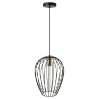 HOMCOM Hängeleuchte im Industrie-Design, höhenverstellbar, inkl. Montagematerial, 26 cm x 26 cm x 130 cm, Schwarz + Gold(m-9)