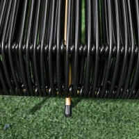 Outsunny Three-Level Solar Powered Rattan Lamp - Black(m-9)