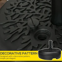 Outsunny Water/Sand Fillable Half Parasol Umbrella Base - Black(m-7)