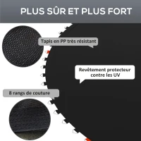 SPORTNOW Tapis de rechange pour trampoline tapis de saut de remplacement, compatible trampoline Ø 2,4 m et ressorts de 14 cm(m-5)