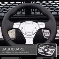 HOMCOM Kids Electric Ride On Car 12V Off Road Toy with Parental Remote Control 2 Motors Horn Lights Suspension Wheels for 3-6 Years Old Black(m-6)