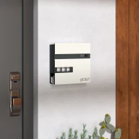 HOMCOM Locking Galvanised Steel Letterbox - White/Black(m-2)