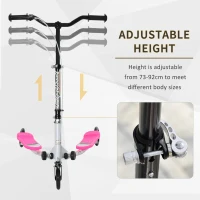 HOMCOM 3 Wheels Foldable Scooter Tri Slider Winged Push Motion(m-5)