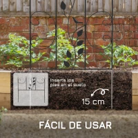 Outsunny Juego de 4 Enrejados de Jardín Soportes para Enredaderas de Acero para Plantas Trepadoras y Decoración 40x106 cm Negro(m-5)