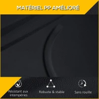 Outsunny Pied de parasol carré poids de supports pour parasol avec 4 plaques PP - A remplir d'eau ou de sable jusqu'à 80 kg - 89 x 89 x 11 cm noir(m-7)