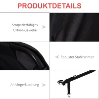 HOMCOM Transportanhänger Lastenanhänger Fahrrad Anhänge Lasten-Fahrradanhänger CargoTrailer (Rot-Schwarz)(m-4)