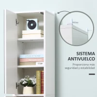 kleankin Armario para Baño Alto Mueble Columna de Baño con Espejo 2 Puertas y Estantes Ajustables Multiusos 32x28x162 cm Blanco(m-5)
