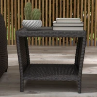 Outsunny 5-Piece Rattan Patio Reclining Chair Set with Footstools, Coffee Table, Cushions, for Outdoor Garden, Brown(m-9)