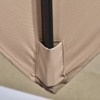 Outsunny Sombrilla de Jardín con Manivela Techo Doble Inclinable Poste Giratorio 360° y Base Cruzada 295x295x275 cm Caqui(m-9)