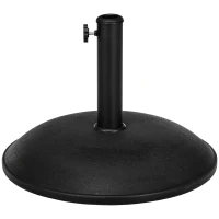 Outsunny Pied de Parasol Rond Base de lestage Parasol Ø 49 x 34,5H cm Poids Net 20 Kg Ciment PVC Noir(m-10)