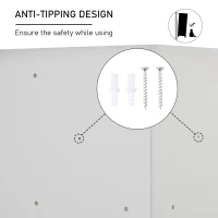 HOMCOM Kids Bookcase, 3 Tier Toy Organiser Storage Unit BookShelf with 3 Non-woven Fabric Drawers, Anti-tip Device, for Bedroom, Children's Room, Playroom, Grey(m-7)