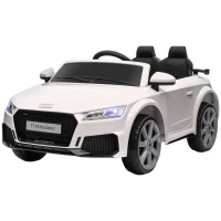 HOMCOM Coche Eléctrico para Niños de 3+ Años Audi TT Eléctrico 12V con Velocidad 3 km/h Mando a Distancia 102x60x44 cm Blanco(m-11)