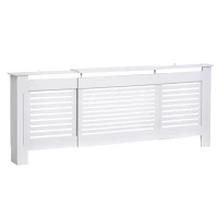 HOMCOM Heizkörperverkleidung Heizkörperabdeckung, Größenverstellbar, 208,5 cm x 20,5 cm x 82,5 cm, Weiß(m-1)