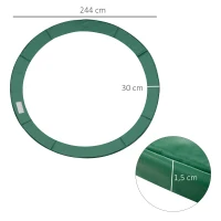 HOMCOM Couvre Ressort Coussin Toile BÂCHE À Ressorts pour Trampoline 8FT Ø 244 CM Vert Neuf(m-3)