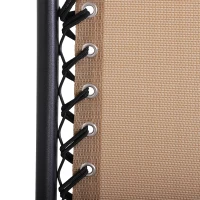 Outsunny Chaise Longue Pliable de Jardin Bain de Soleil zéro gravité Pare-Soleil et Dossier réglable Plateau Porte gobelet Accessoires Metal textilène Beige(m-7)