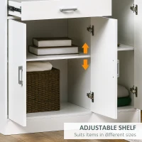 HOMCOM Modern Sideboard with Storage Cabinet, Floor Cupboard with Drawer for Living Room, Bedroom, Hallway, White(m-5)