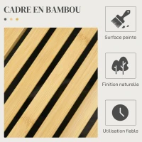 HOMCOM Panier à linge panier de rangement corbeille à linge bac linge sale en bambou 3 paniers - 49l x 33P x 70H cm gris(m-7)