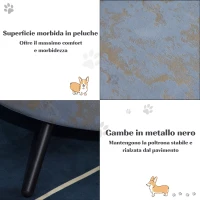 PawHut Divano per Cani di Piccola Taglia e Gatti con Rivestimento in Velluto Blu e Oro(m-6)
