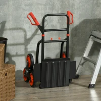 DURHAND Stair Climbing Hand Truck, Heavy Duty Foldable Trolley on Wheels, Multi-Purpose Sack, Steel Truck Moving Trolley, 120kg, Red(m-7)