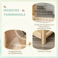 PawHut Kleintierkäfig Nagerkäfig 78 x 41,5 x 60cm Naturholz(m-7)