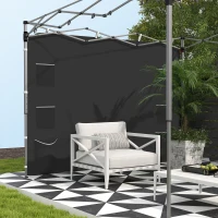 Outsunny 195 x 295cm Replacement Gazebo Sidewall - Black(m-7)