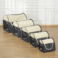 PawHut Hundebox faltbare Hundetransportbox Haustierrucksack mit Kissen Reisetasche Transportbox für Tier wasserdicht Oxfordstoff Dunkelgrau 46 x 36 x 41 cm(m-9)