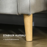 HOMCOM Dreisitzer-Sofa, Polstersofa mit Stauraum, Kissen, Holzrahmen, 166,5x62x82cm, Hellgrau(m-5)