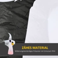 Outsunny Halloweendeko, Geisterkürbis mit Flammen, aufblasbar, LEDs, Innen & Außen, 140x46x240 cm(m-5)