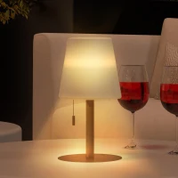 Outsunny Lampe de table à LED sans fil avec batterie rechargeable, USB, luminosité réglable, IP44, idéal pour extérieur ou intérieur(m-8)