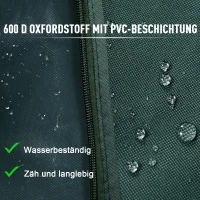 Outsunny Hollywoodschaukel Abdeckung 3 Sitzer, Wasserabweisend Winterfest Schutzhülle für Gartenschaukel, UV-Beständig Abdeckplane, Abdeckhaube, Reißfest 420D Oxford Gewebe, 177x114x152cm Dunkelgrün(m-5)