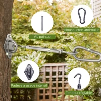 HOMCOM Kit de Montage Accessoires de Fixation en INOX pour Voile d'ombrage(m-4)