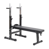 HOMCOM Banco de Pesas Plegable Banco de musculación Entrenamiento Máquina Gimnasio Gym Altura Ajustable Carga 150kg(m-11)
