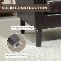 HOMCOM Faux Leather Simple Armchair - Brown(m-6)