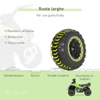 HOMCOM Quad per Bambini 18-36 Mesi a Spinta Manuale con Suoi Integrati, in PP e Metallo, 44x67.5x38 cm, Verde(m-7)