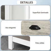 HOMCOM Mesilla de Noche con 3 Cajones Mesa de Noche para Dormitorio Salón 50x38x65 cm Blanco(m-6)