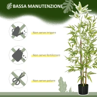 HOMCOM Pianta Artificiale di Bambù Alta 120cm da Interno con Vaso Incluso(m-6)