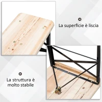 Outsunny Set Birreria 1 Tavolo (120x50cm) 2 Panche (120x25cm) in Legno di Abete(m-5)