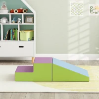 HOMCOM 2 Piece Soft Play Set for Toddler Climb and Crawl, for 12-36 Months, Blue(m-8)