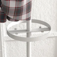 HOMCOM Perchero de Pie con Paragüero con 12 Ganchos para Colgar Ropa Bolsas Paraguas Forma de Árbol Ø34x177 cm Blanco(m-9)