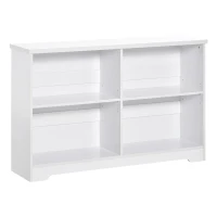 HOMCOM Bücherregal Standregal mit 4 Fächern verstellbaren Böden Bücherschrank Standschrank für Wohnzimmer Kinderzimmer modern Weiß 118,2 x 29,5 x 76,5 cm(m-1)