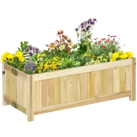 Outsunny Klappbares Hochbeet, Massivholz, Wetterbeständig, 70 cm x 30 cm x 25 cm, Natur